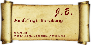 Jurányi Barakony névjegykártya